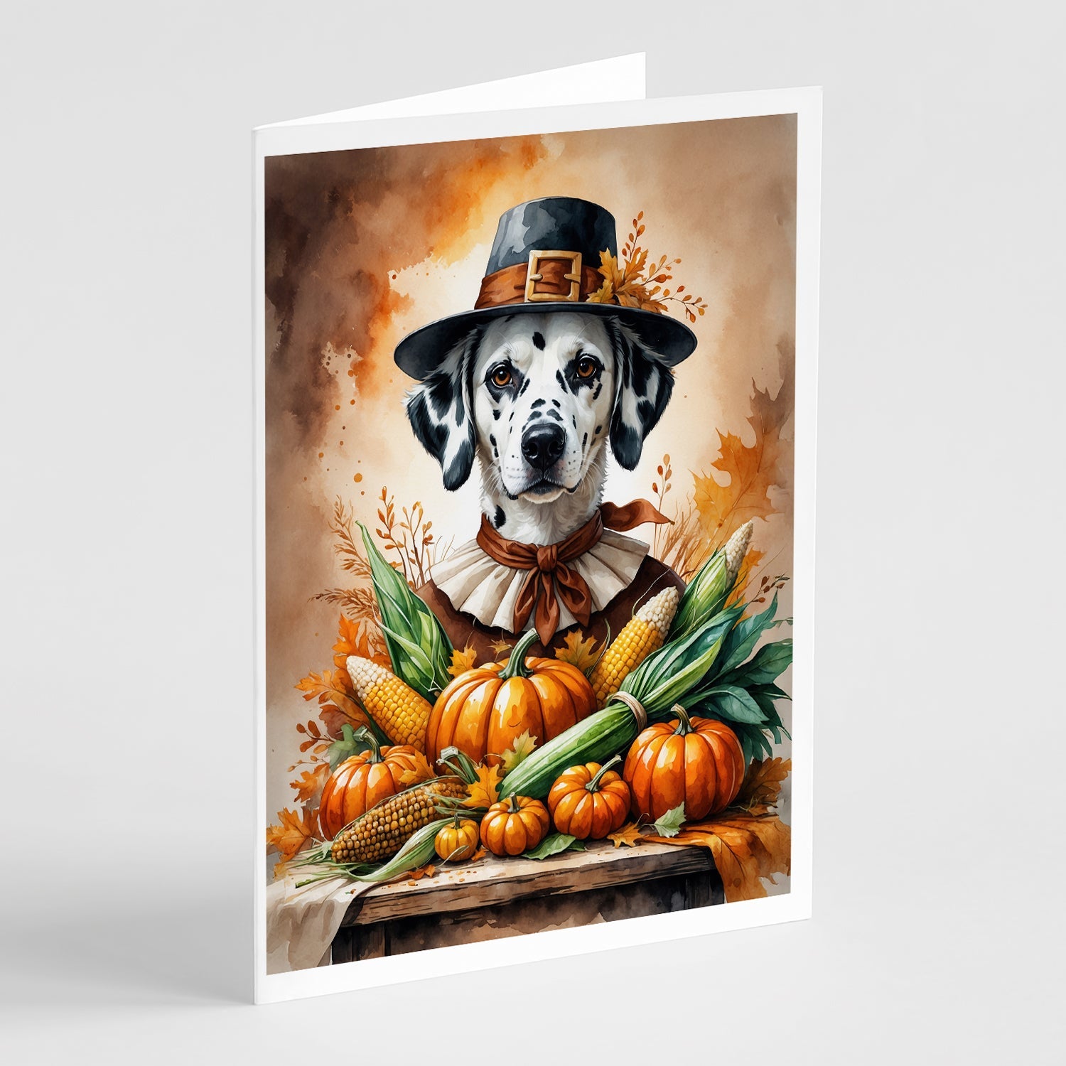 Dalmatian Thanksgiving Greeting Cards Pack of 8 Blank Cards with Envelopes Whimsical A7 Size 5x7