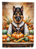 German Shepherd Thanksgiving House Flag 28x40 Porch Sleeve Pole Decorative Outside Yard Banner Artwork Wall Hanging, Polyester