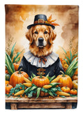 Golden Retriever Thanksgiving House Flag 28x40 Porch Sleeve Pole Decorative Outside Yard Banner Artwork Wall Hanging, Polyester