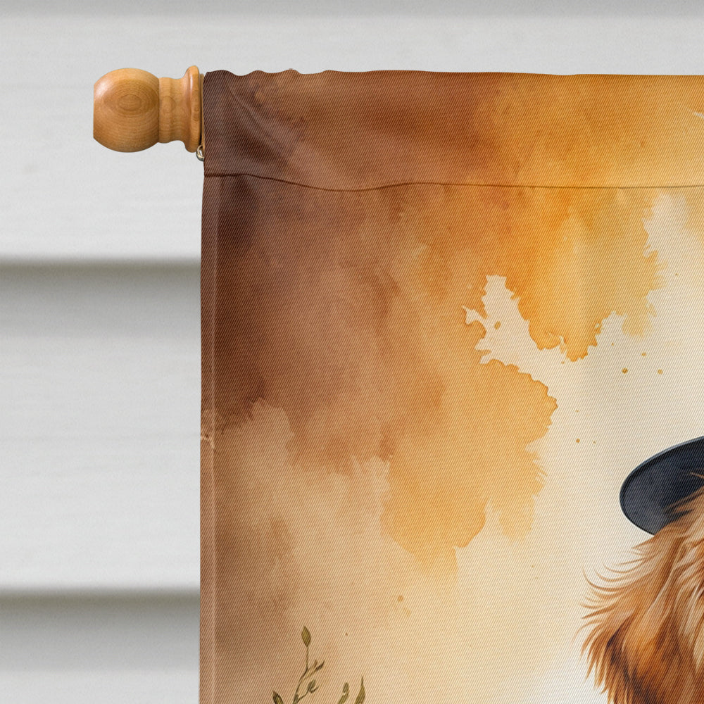 Golden Retriever Thanksgiving House Flag 28x40 Porch Sleeve Pole Decorative Outside Yard Banner Artwork Wall Hanging, Polyester