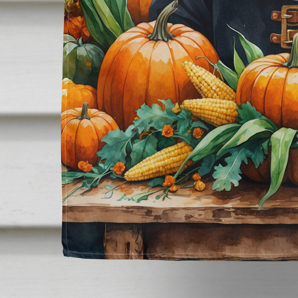 Golden Retriever Thanksgiving House Flag 28x40 Porch Sleeve Pole Decorative Outside Yard Banner Artwork Wall Hanging, Polyester