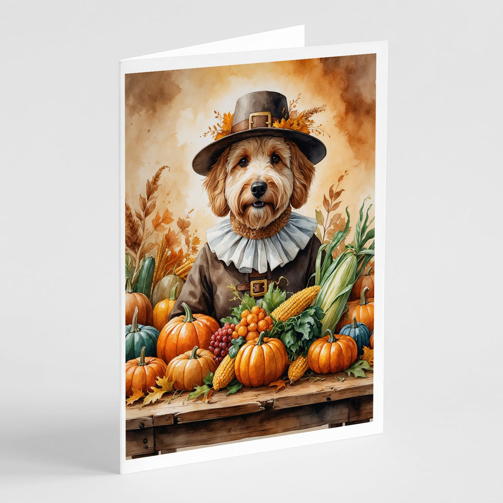 Goldendoodle Thanksgiving Greeting Cards Pack of 8 Blank Cards with Envelopes Whimsical A7 Size 5x7