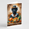 Black Labrador Retriever Thanksgiving Greeting Cards Pack of 8 Blank Cards with Envelopes Whimsical A7 Size 5x7