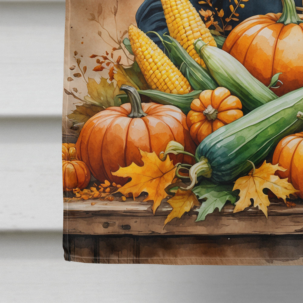 Pit Bull Terrier Thanksgiving House Flag 28x40 Porch Sleeve Pole Decorative Outside Yard Banner Artwork Wall Hanging, Polyester