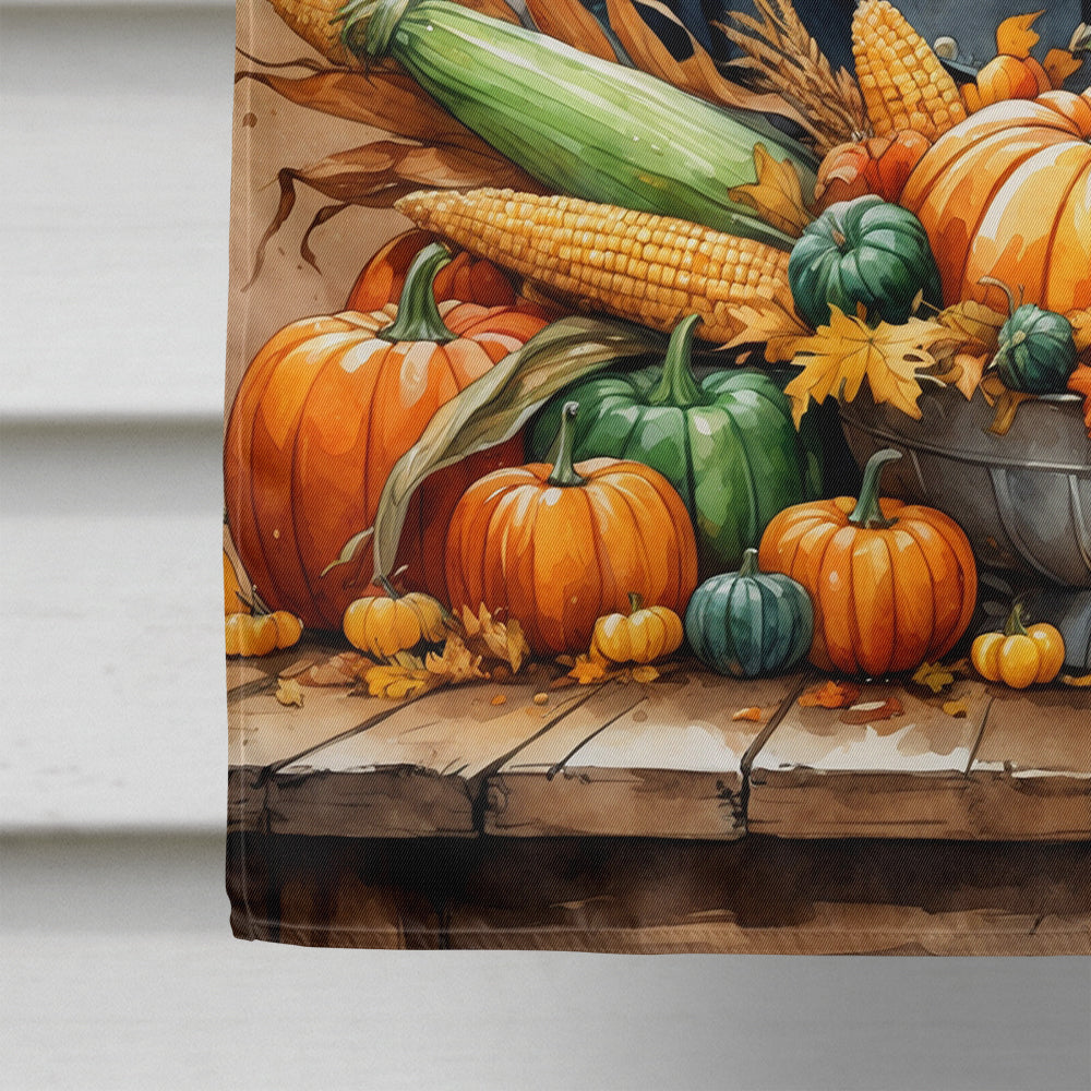 Grey Silver Poodle Thanksgiving House Flag 28x40 Porch Sleeve Pole Decorative Outside Yard Banner Artwork Wall Hanging, Polyester