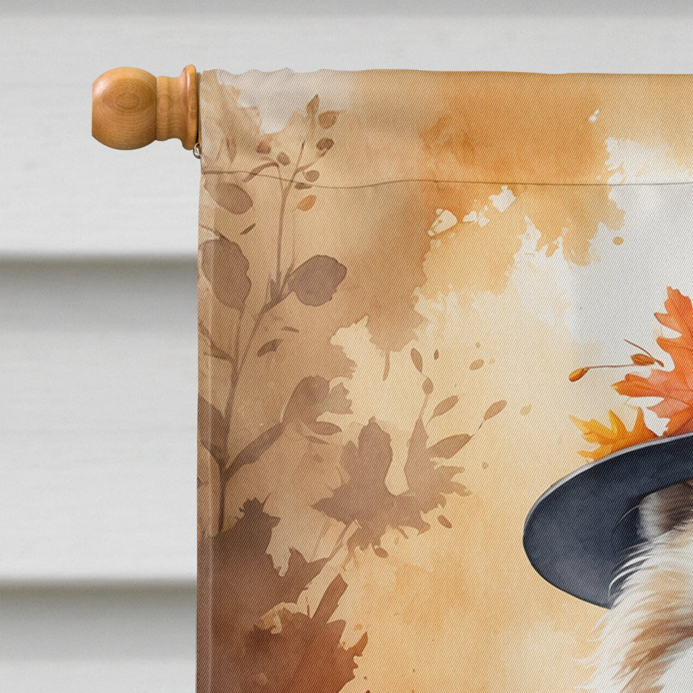 Samoyed Thanksgiving House Flag 28x40 Porch Sleeve Pole Decorative Outside Yard Banner Artwork Wall Hanging, Polyester