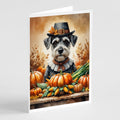 Schnauzer Thanksgiving Greeting Cards Pack of 8 Blank Cards with Envelopes Whimsical A7 Size 5x7