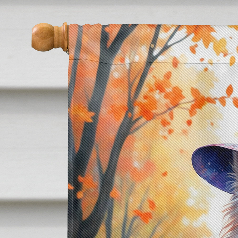 American Eskimo Halloween Trick or Treat House Flag 28x40 Porch Sleeve Pole Decorative Outside Yard Banner Artwork Wall Hanging, Polyester