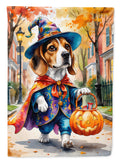 Beagle Halloween Trick or Treat House Flag 28x40 Porch Sleeve Pole Decorative Outside Yard Banner Artwork Wall Hanging, Polyester