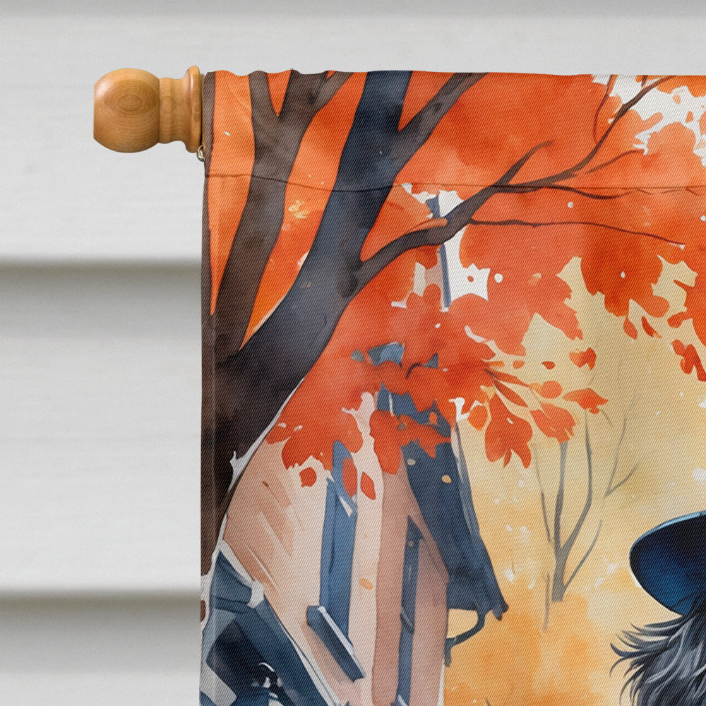 Bernedoodle Halloween Trick or Treat House Flag 28x40 Porch Sleeve Pole Decorative Outside Yard Banner Artwork Wall Hanging, Polyester