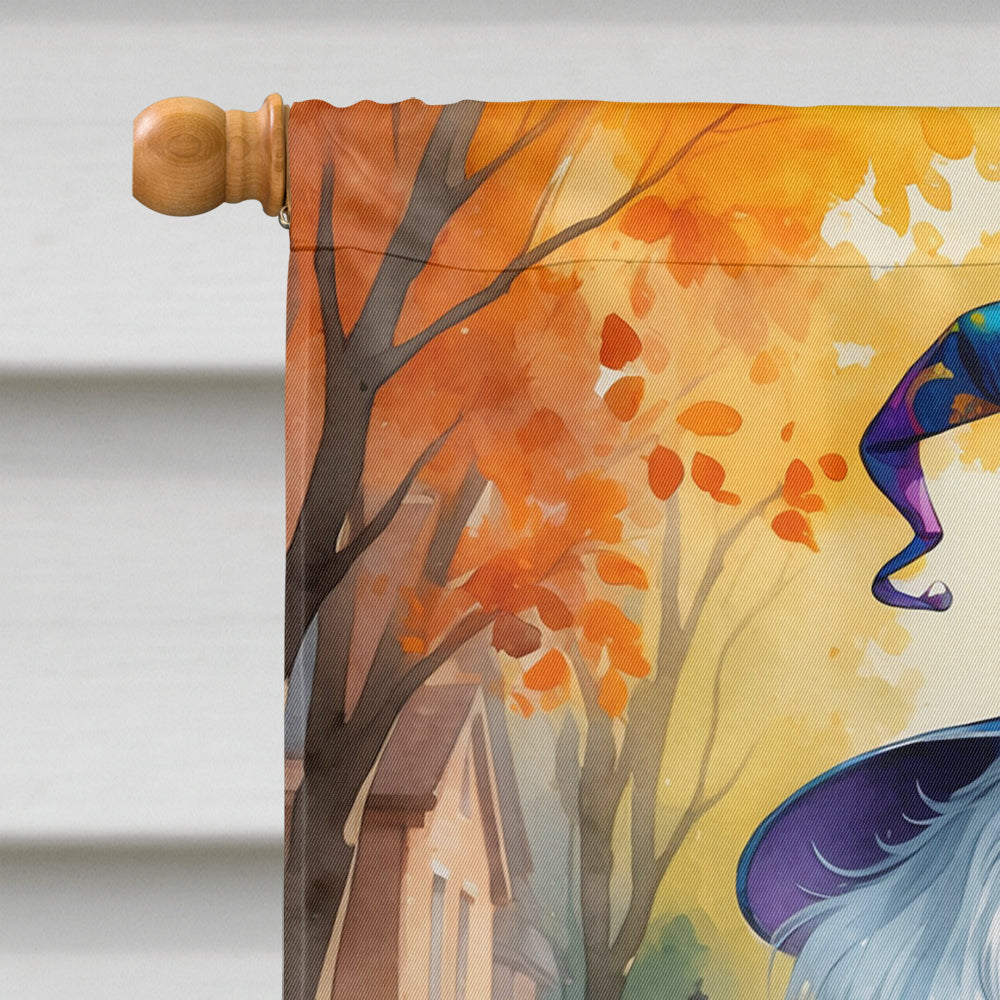 Bichon Frise Halloween Trick or Treat House Flag 28x40 Porch Sleeve Pole Decorative Outside Yard Banner Artwork Wall Hanging, Polyester