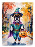 Boxer Halloween Trick or Treat House Flag 28x40 Porch Sleeve Pole Decorative Outside Yard Banner Artwork Wall Hanging, Polyester