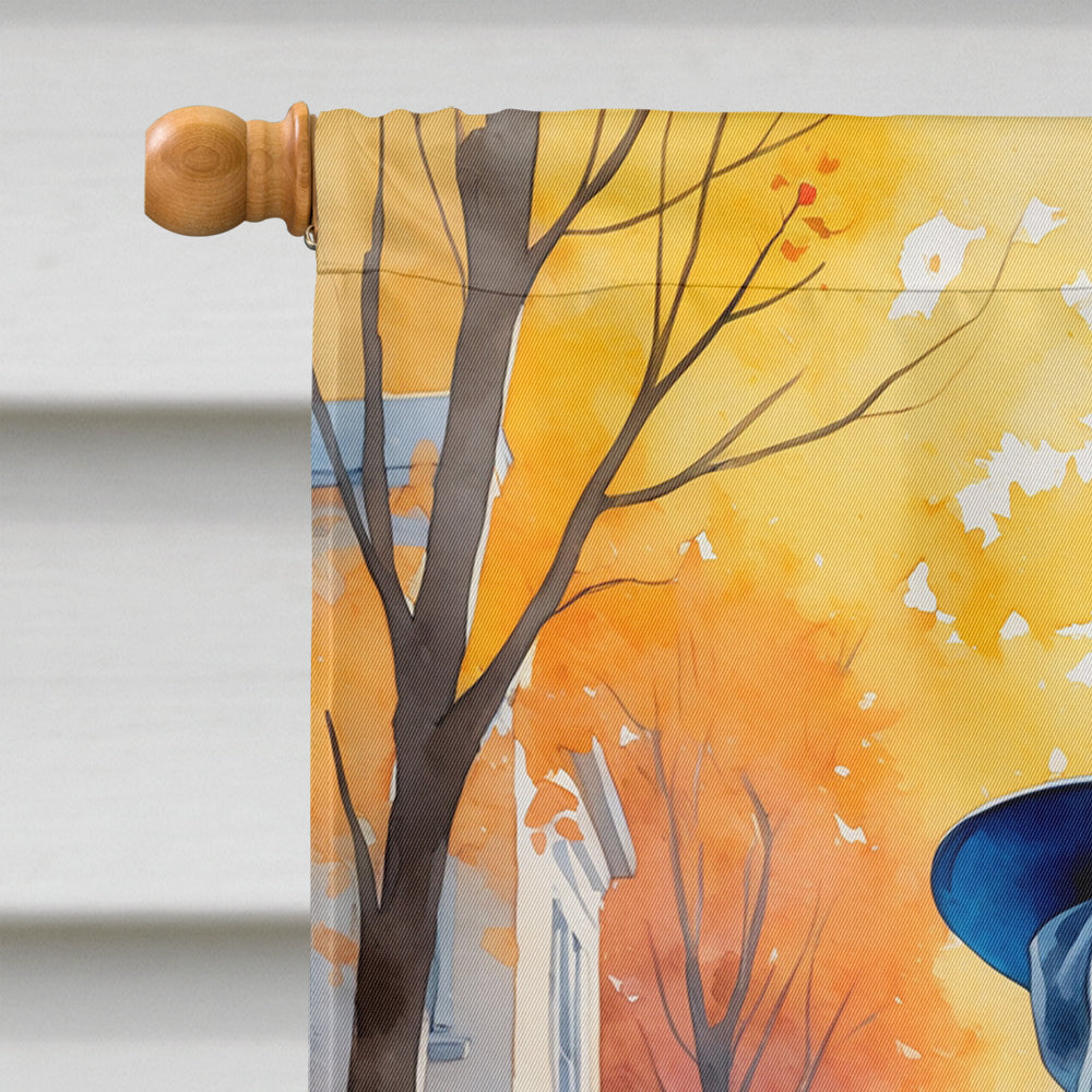 White Boxer Halloween Trick or Treat House Flag 28x40 Porch Sleeve Pole Decorative Outside Yard Banner Artwork Wall Hanging, Polyester
