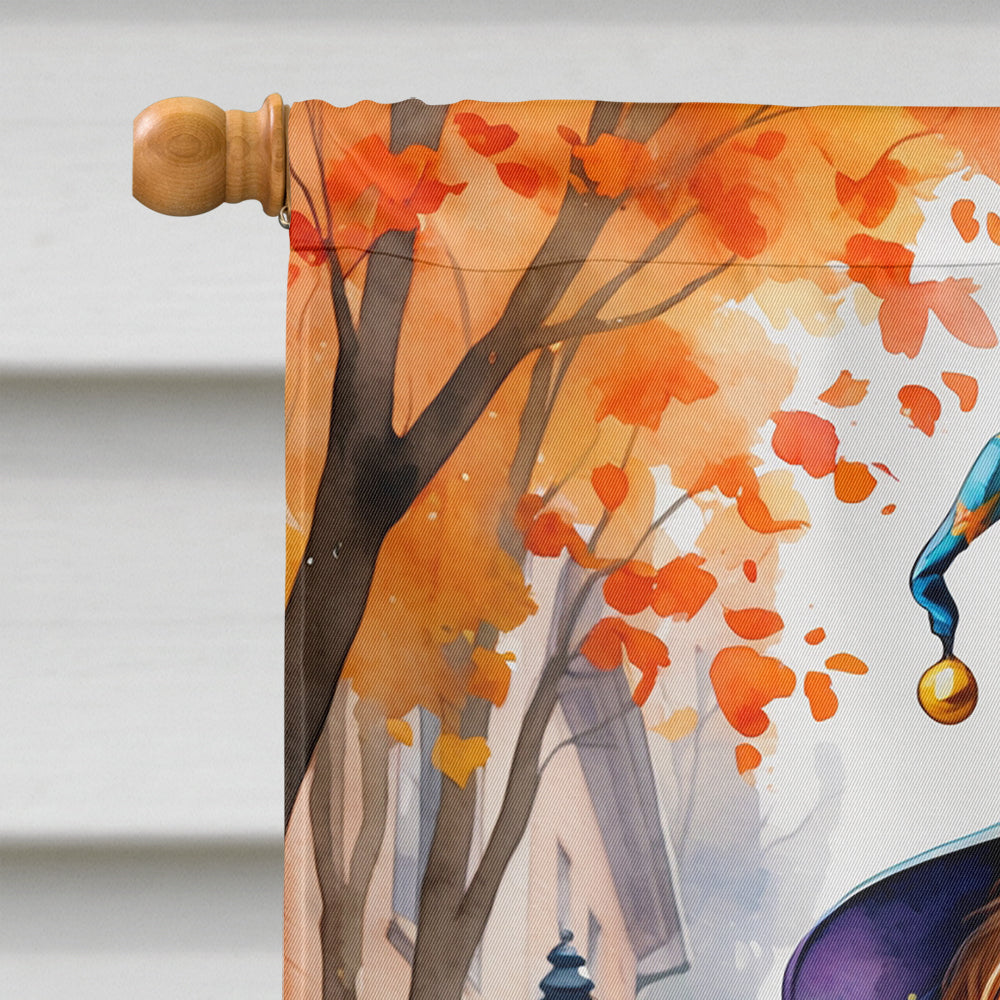 Cavalier Spaniel Halloween Trick or Treat House Flag 28x40 Porch Sleeve Pole Decorative Outside Yard Banner Artwork Wall Hanging, Polyester