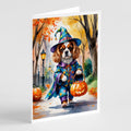 Cavalier Spaniel Halloween Trick or Treat Greeting Cards Pack of 8 Blank Cards with Envelopes Whimsical A7 Size 5x7