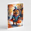 Chow Chow Halloween Trick or Treat Greeting Cards Pack of 8 Blank Cards with Envelopes Whimsical A7 Size 5x7