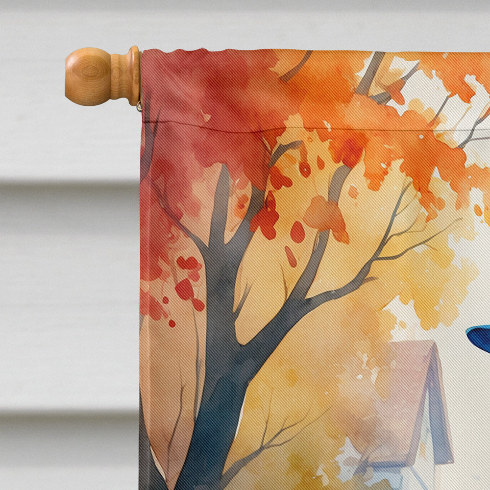 German Shepherd Halloween Trick or Treat House Flag 28x40 Porch Sleeve Pole Decorative Outside Yard Banner Artwork Wall Hanging, Polyester