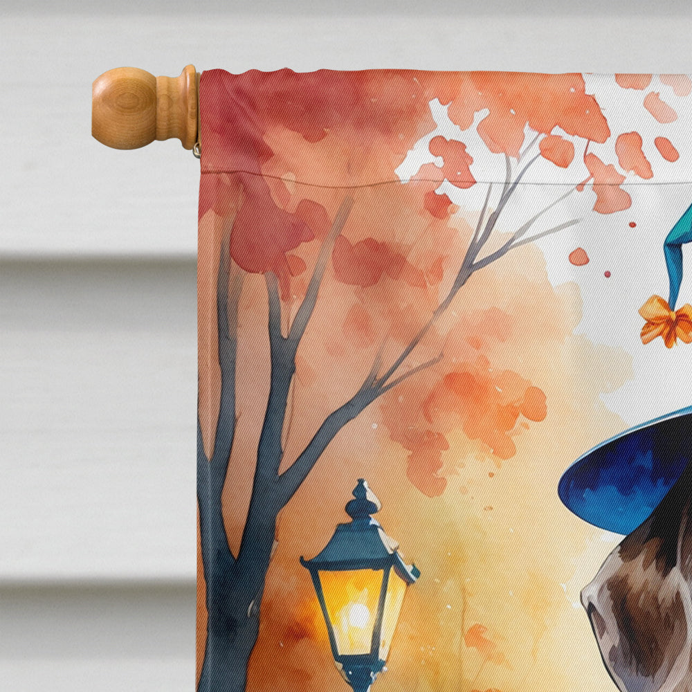 German Shorthaired Pointer Halloween Trick or Treat House Flag 28x40 Porch Sleeve Pole Decorative Outside Yard Banner Artwork Wall Hanging, Polyester