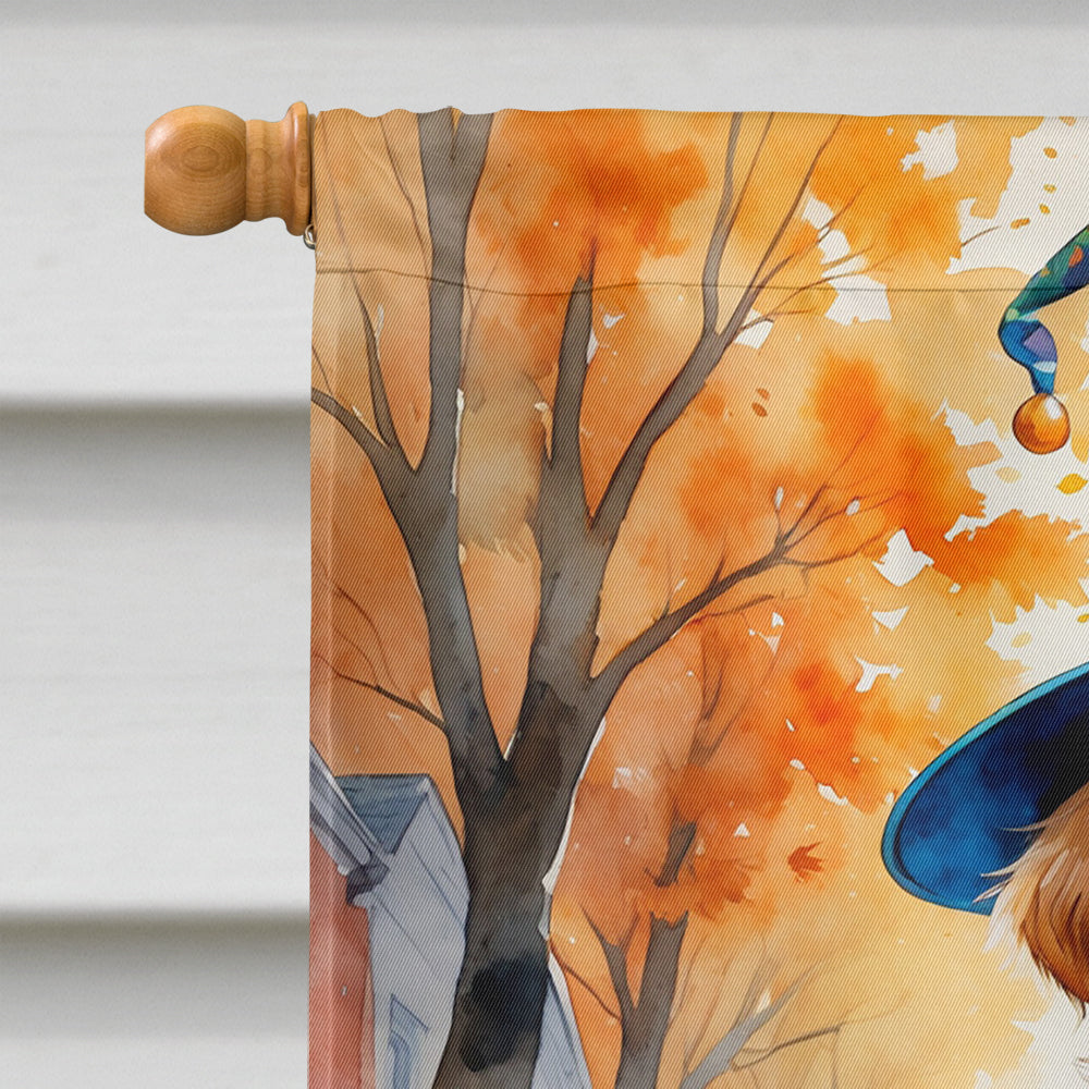 Golden Retriever Halloween Trick or Treat House Flag 28x40 Porch Sleeve Pole Decorative Outside Yard Banner Artwork Wall Hanging, Polyester