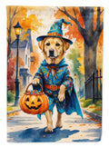 Yellow Labrador Retriever Halloween Trick or Treat House Flag 28x40 Porch Sleeve Pole Decorative Outside Yard Banner Artwork Wall Hanging, Polyester
