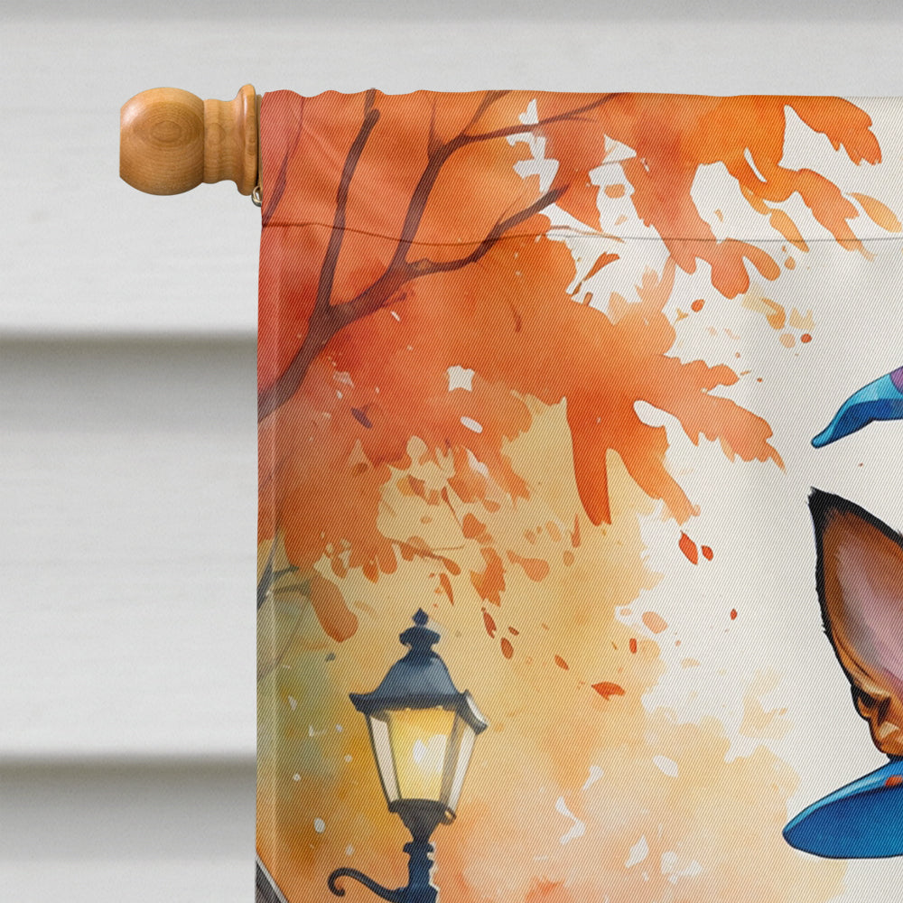 Miniature Pinscher Halloween Trick or Treat House Flag 28x40 Porch Sleeve Pole Decorative Outside Yard Banner Artwork Wall Hanging, Polyester