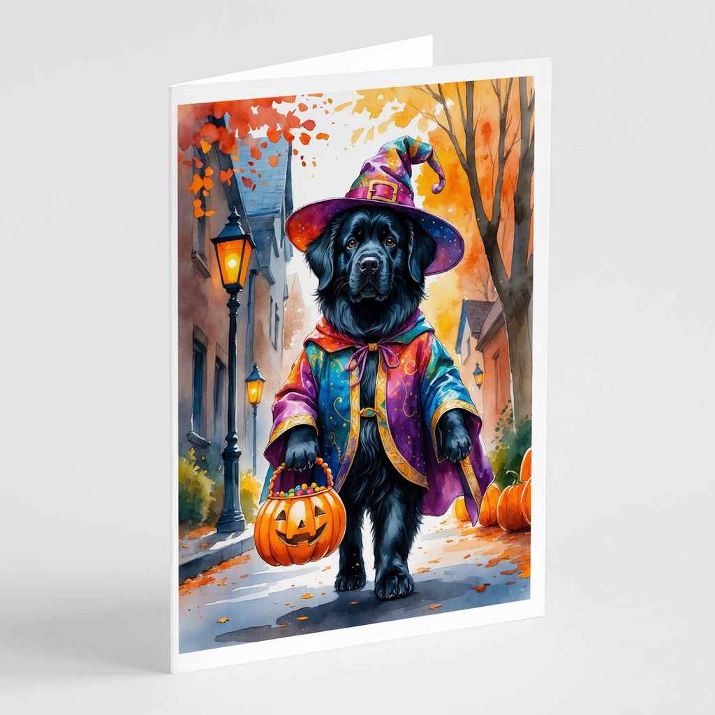 Newfoundland Halloween Trick or Treat Greeting Cards Pack of 8 Blank Cards with Envelopes Whimsical A7 Size 5x7