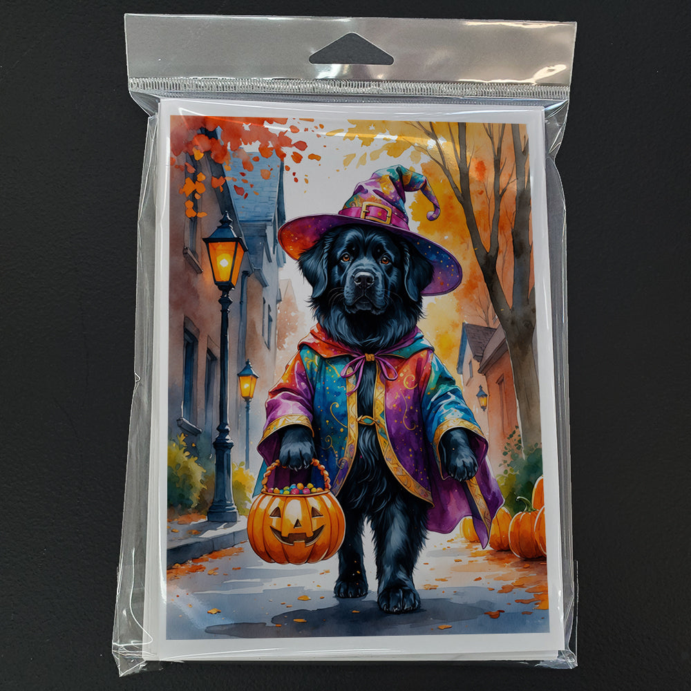 Newfoundland Halloween Trick or Treat Greeting Cards Pack of 8 Blank Cards with Envelopes Whimsical A7 Size 5x7