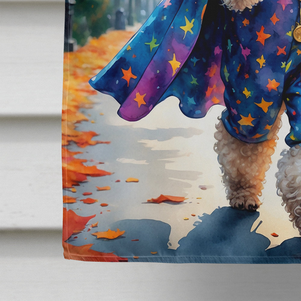 Poodle Halloween Trick or Treat House Flag 28x40 Porch Sleeve Pole Decorative Outside Yard Banner Artwork Wall Hanging, Polyester