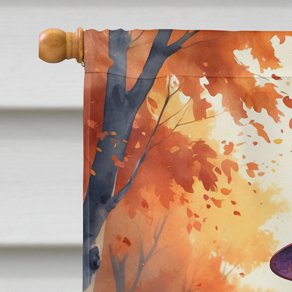 Samoyed Halloween Trick or Treat House Flag 28x40 Porch Sleeve Pole Decorative Outside Yard Banner Artwork Wall Hanging, Polyester