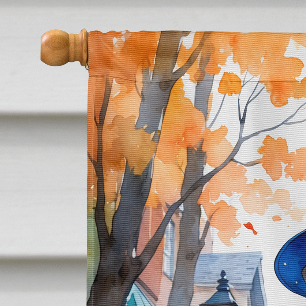 Shar Pei Halloween Trick or Treat House Flag 28x40 Porch Sleeve Pole Decorative Outside Yard Banner Artwork Wall Hanging, Polyester