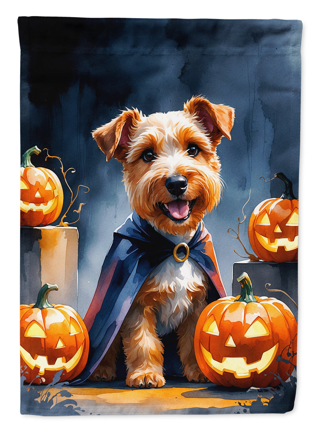 Airedale Terrier Puppy Halloween House Flag 28x40 Porch Sleeve Pole Decorative Outside Yard Banner Artwork Wall Hanging, Polyester