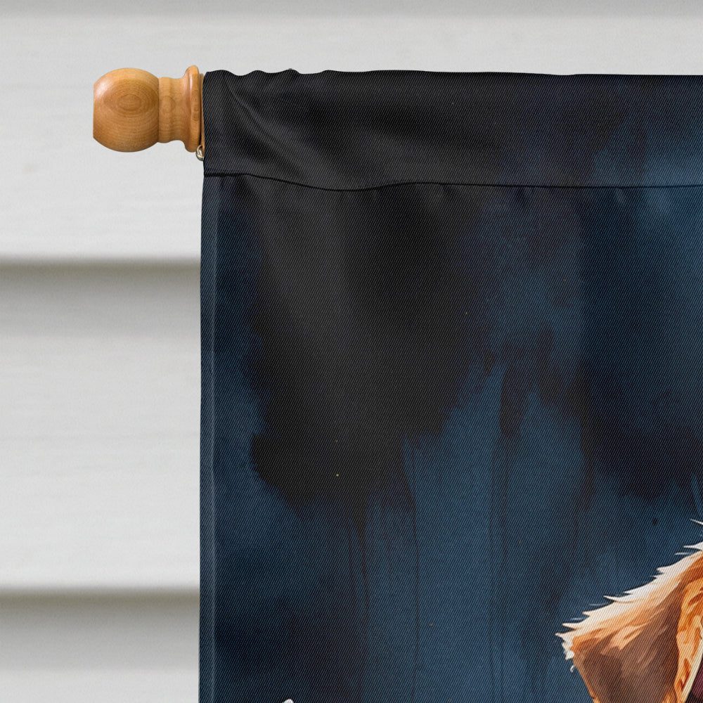 Airedale Terrier Puppy Halloween House Flag 28x40 Porch Sleeve Pole Decorative Outside Yard Banner Artwork Wall Hanging, Polyester