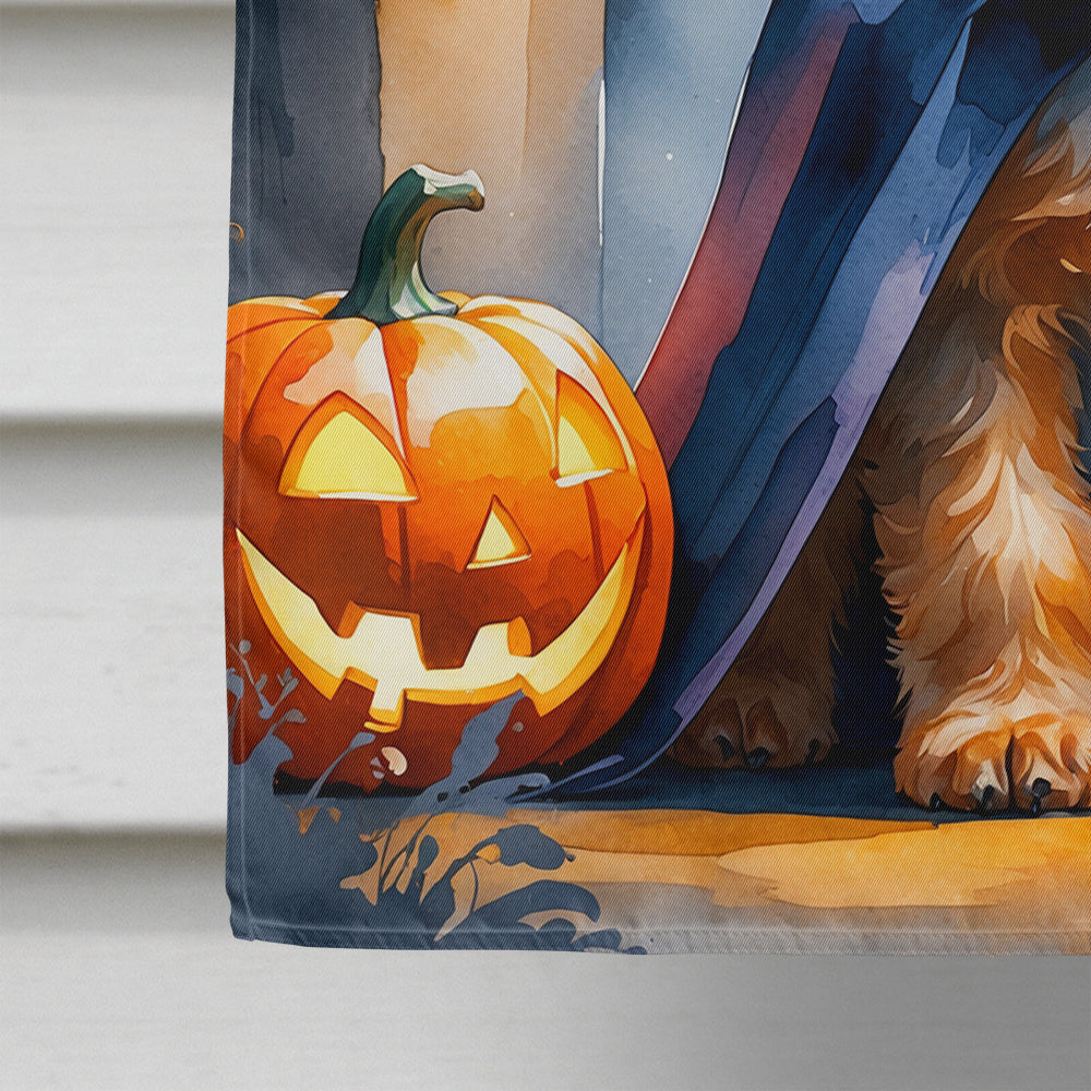 Airedale Terrier Puppy Halloween House Flag 28x40 Porch Sleeve Pole Decorative Outside Yard Banner Artwork Wall Hanging, Polyester