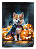 Akita Puppy Halloween House Flag 28x40 Porch Sleeve Pole Decorative Outside Yard Banner Artwork Wall Hanging, Polyester