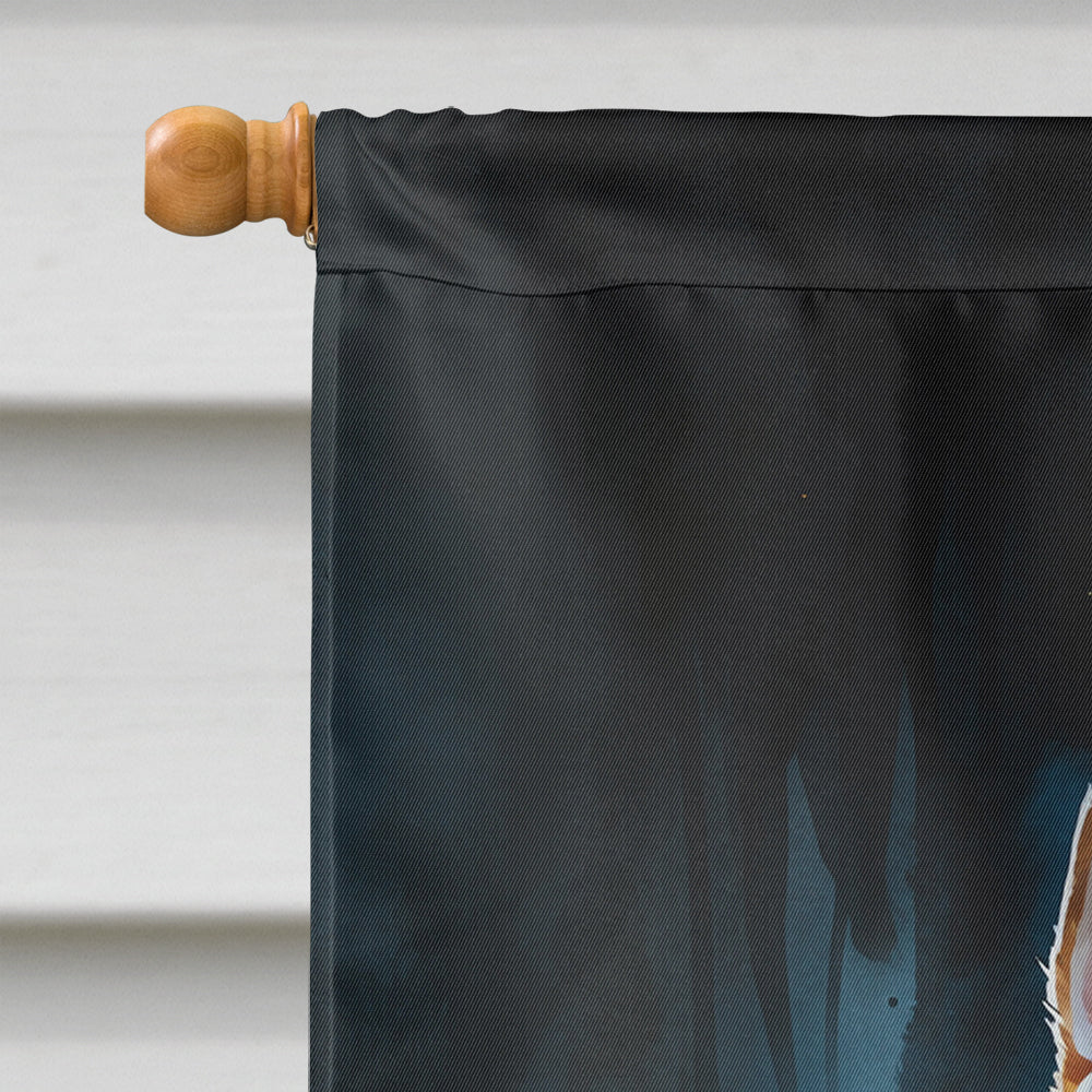Akita Puppy Halloween House Flag 28x40 Porch Sleeve Pole Decorative Outside Yard Banner Artwork Wall Hanging, Polyester