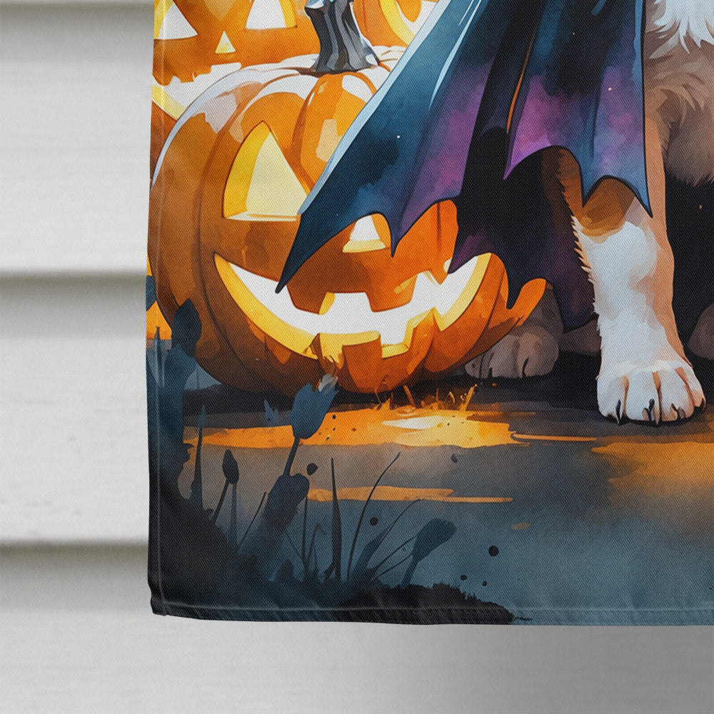 Akita Puppy Halloween House Flag 28x40 Porch Sleeve Pole Decorative Outside Yard Banner Artwork Wall Hanging, Polyester