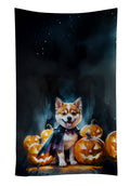 Akita Puppy Halloween Kitchen Towel Velour Plush Front and Cotton Loop Back Machine Washable