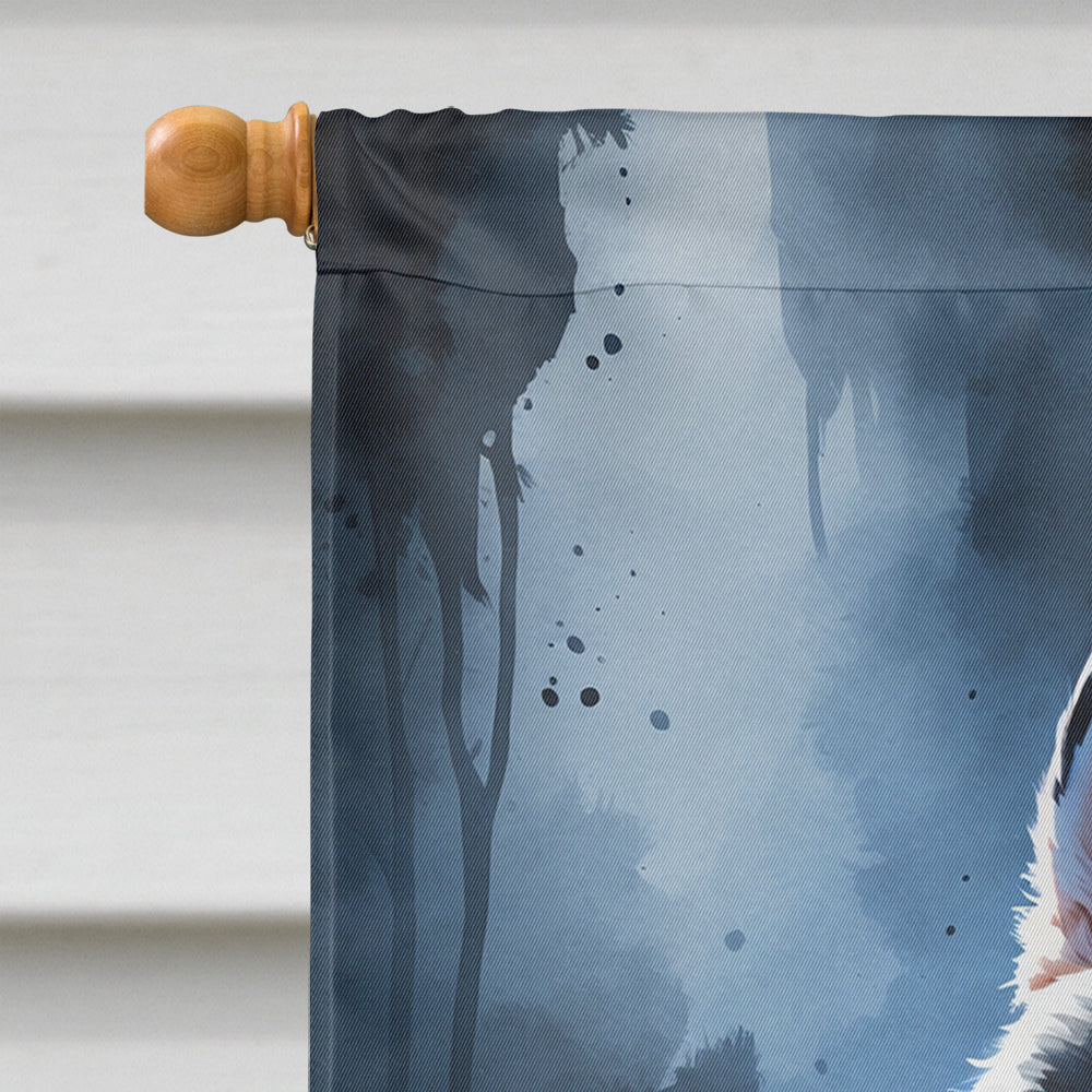 Alaskan Malamute Puppy Halloween House Flag 28x40 Porch Sleeve Pole Decorative Outside Yard Banner Artwork Wall Hanging, Polyester