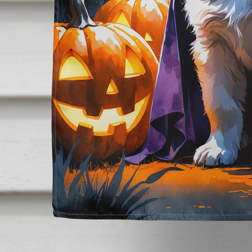 Alaskan Malamute Puppy Halloween House Flag 28x40 Porch Sleeve Pole Decorative Outside Yard Banner Artwork Wall Hanging, Polyester