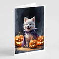 American Eskimo Puppy Halloween Greeting Cards Pack of 8 Blank Cards with Envelopes Whimsical A7 Size 5x7