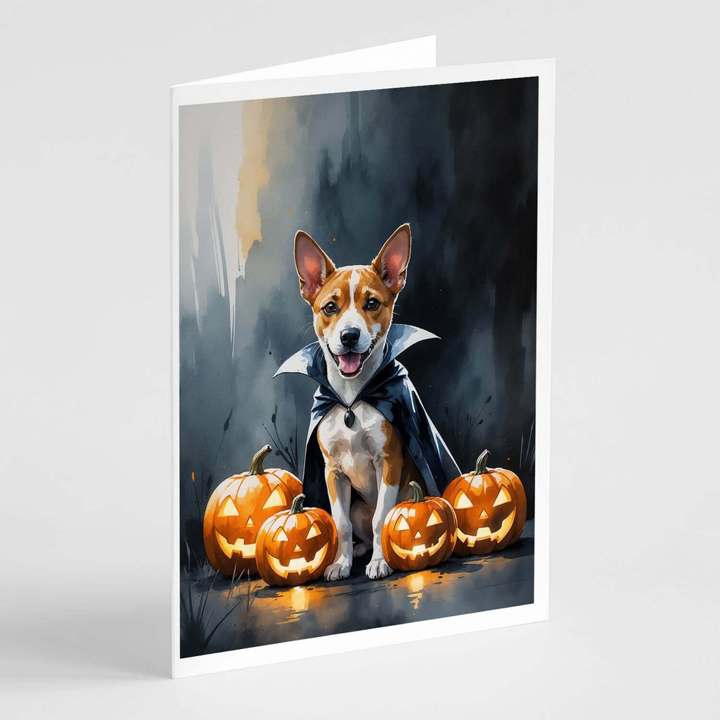 Basenji Puppy Halloween Greeting Cards Pack of 8 Blank Cards with Envelopes Whimsical A7 Size 5x7