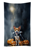 Basenji Puppy Halloween Kitchen Towel Velour Plush Front and Cotton Loop Back Machine Washable