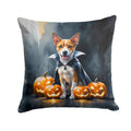 Basenji Puppy Halloween Decorative Throw Pillow 18x18 Indoor Outdoor Accent Cushion, Fabric Cover with Insert for Sofa, Bed, Porch & Living Room