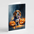 Beagle Puppy Halloween Greeting Cards Pack of 8 Blank Cards with Envelopes Whimsical A7 Size 5x7