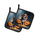 Beagle Puppy Halloween Pot Holder Set of 2 Heat Resistant Quilted Hot Pads 7.5 x 7.5 Inch, Insulated Kitchen Trivets for Cooking & Baking