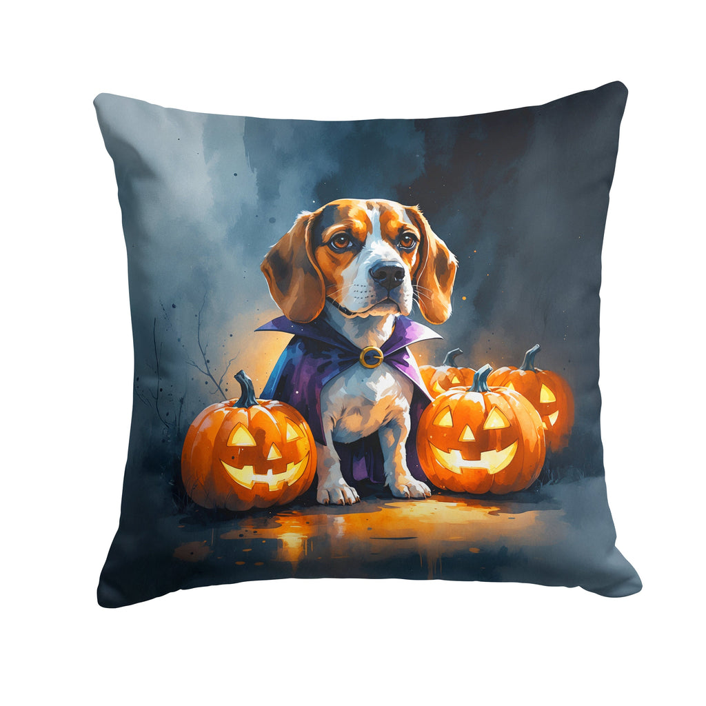 Beagle Puppy Halloween Decorative Throw Pillow 18x18 Indoor Outdoor Accent Cushion, Fabric Cover with Insert for Sofa, Bed, Porch & Living Room