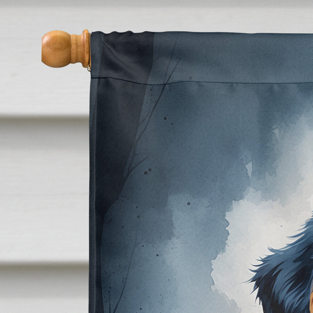 Bernese Mountain Dog Puppy Halloween House Flag 28x40 Porch Sleeve Pole Decorative Outside Yard Banner Artwork Wall Hanging, Polyester