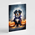 Bernese Mountain Dog Puppy Halloween Greeting Cards Pack of 8 Blank Cards with Envelopes Whimsical A7 Size 5x7
