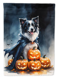 Border Collie Puppy Halloween House Flag 28x40 Porch Sleeve Pole Decorative Outside Yard Banner Artwork Wall Hanging, Polyester