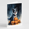 Border Collie Puppy Halloween Greeting Cards Pack of 8 Blank Cards with Envelopes Whimsical A7 Size 5x7